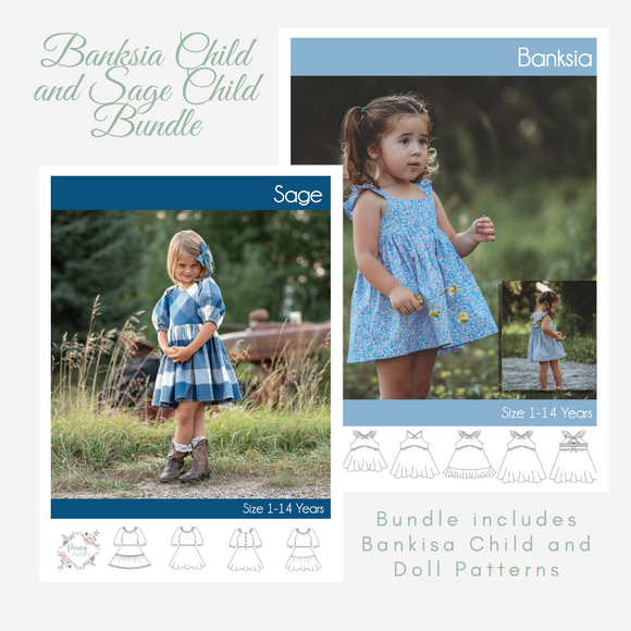 Bundle -Sage and Banksia Child PDF Sewing Pattern