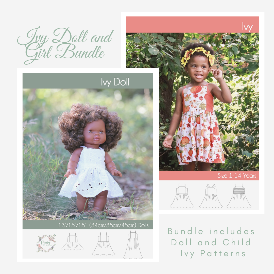 Bundle Doll and Child Ivy Dress PDF Sewing Pattern – Peony Patterns