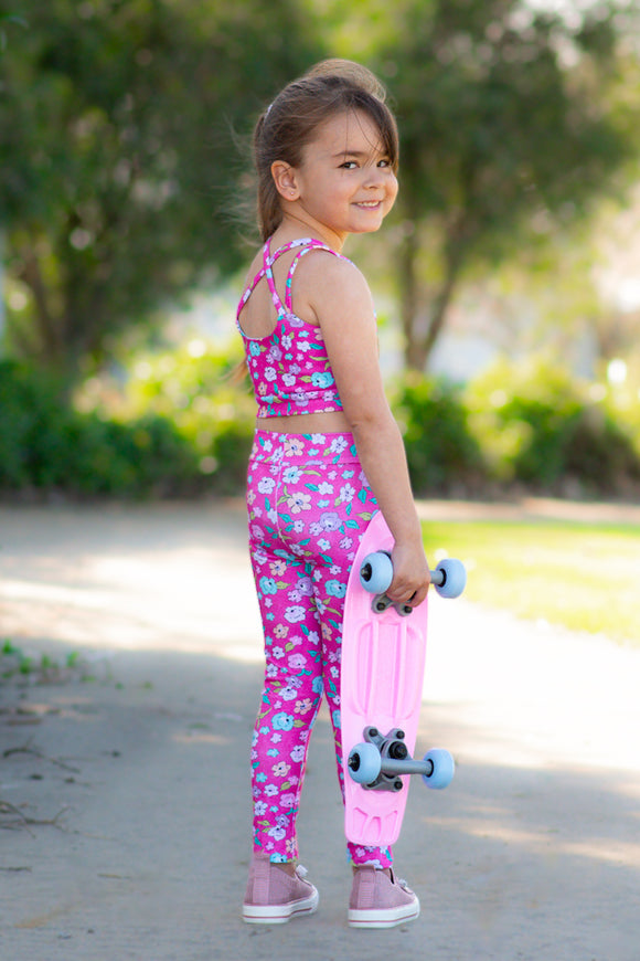 Peach Leggings with FREE Plumeria Crop PDF Sewing Pattern