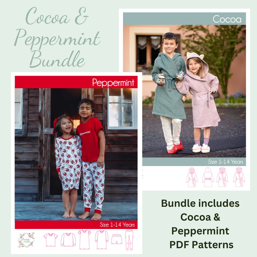 Bundle - Cocoa Robe & Peppermint Pjs PDF Sewing Patterns – Peony Patterns