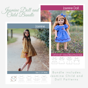 Bundle Doll and Child Jasmine PDF Sewing Pattern