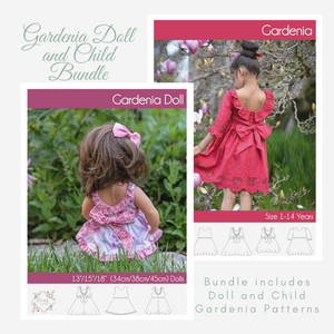 Bundle Doll and Child Gardenia Dress PDF Sewing Pattern