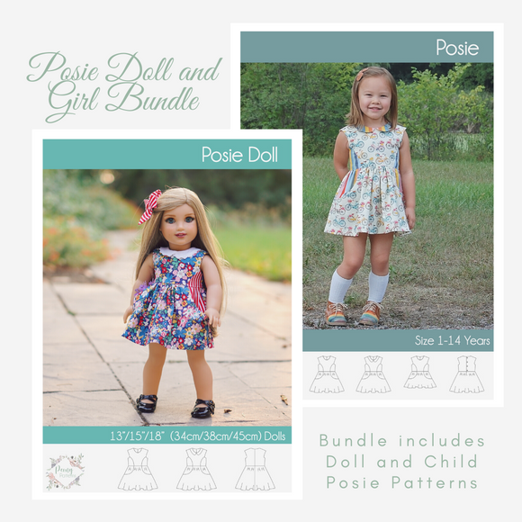 Bundle Doll and Child Posie Dress PDF Sewing Pattern