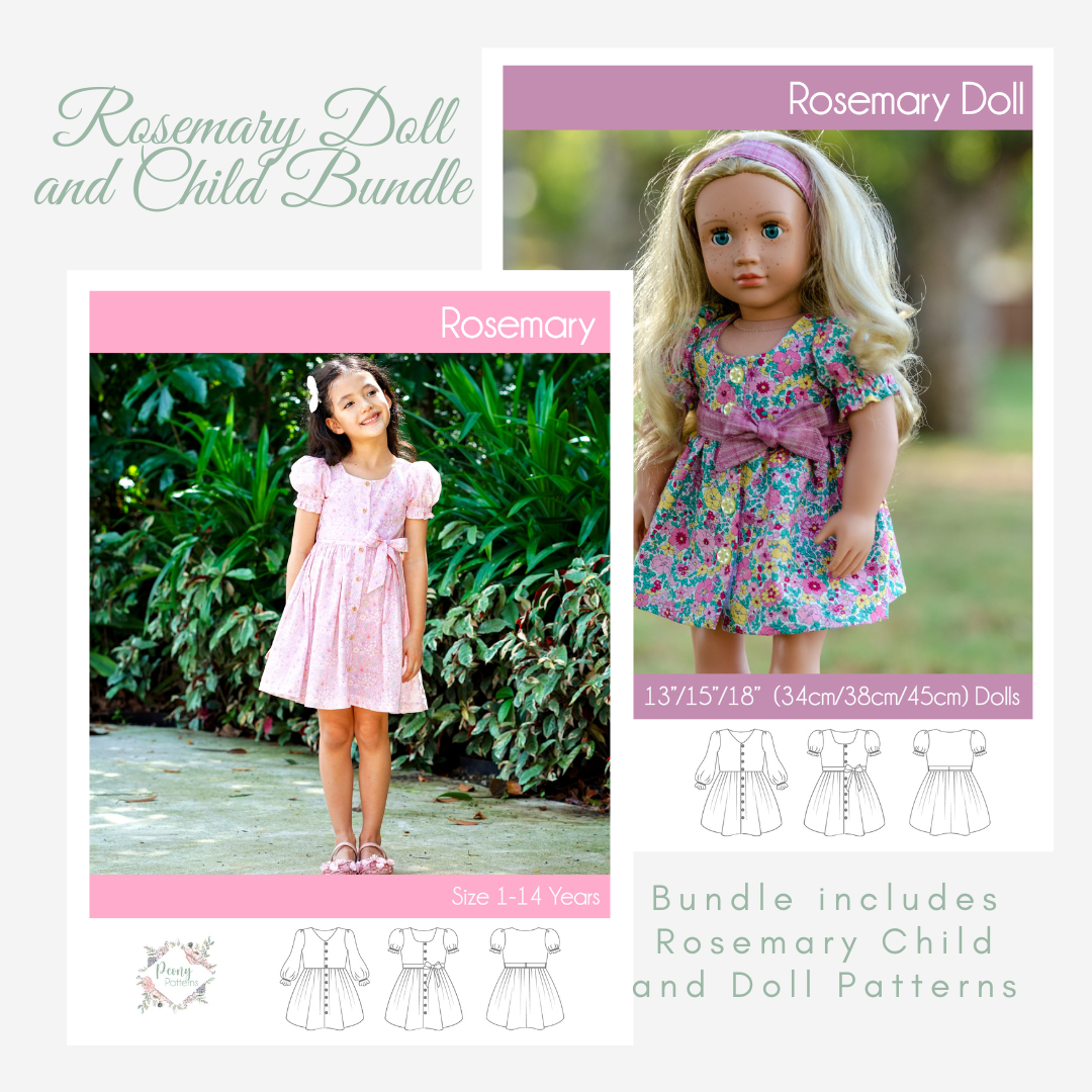 Bundle Doll And Child Rosemary Dress PDF Sewing Pattern Peony Patterns bundle-doll-and-child-rosemary-dress-pdf-sewing-pattern-peony-patterns