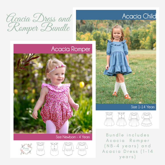 Bundle - Acacia Dress and Romper PDF Sewing Pattern