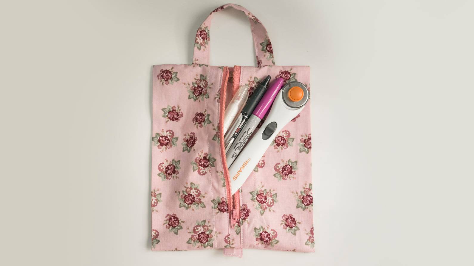 Ikiana - Floral Print Fabric Pencil Case