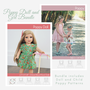Bundle Doll and Child Poppy Dress PDF Sewing Pattern