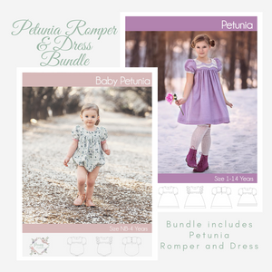 Bundle Petunia Romper and Petunia Dress PDF Sewing Pattern