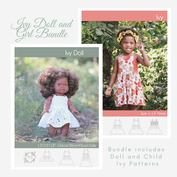 Bundle Doll and Child Ivy Dress PDF Sewing Pattern