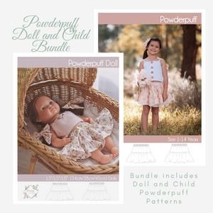 Bundle Doll and Child Powderpuff PDF Sewing Pattern
